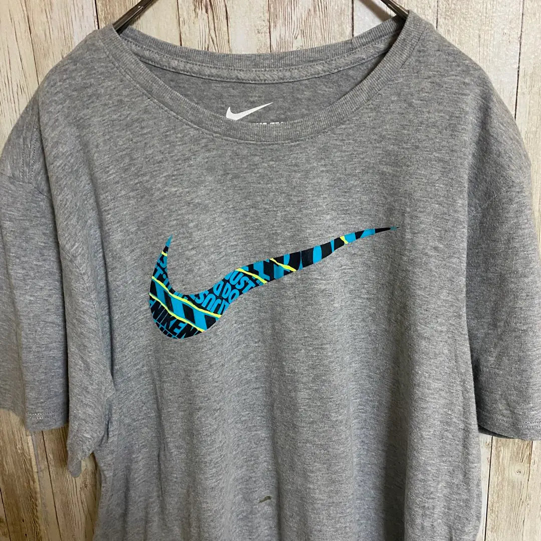 [D26] Nike Nike Big Design Print Logo TEE Gray