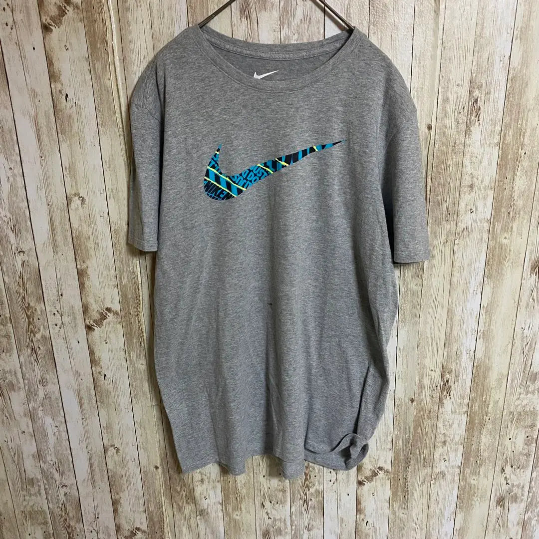 [D26] Nike Nike Big Design Print Logo TEE Gray