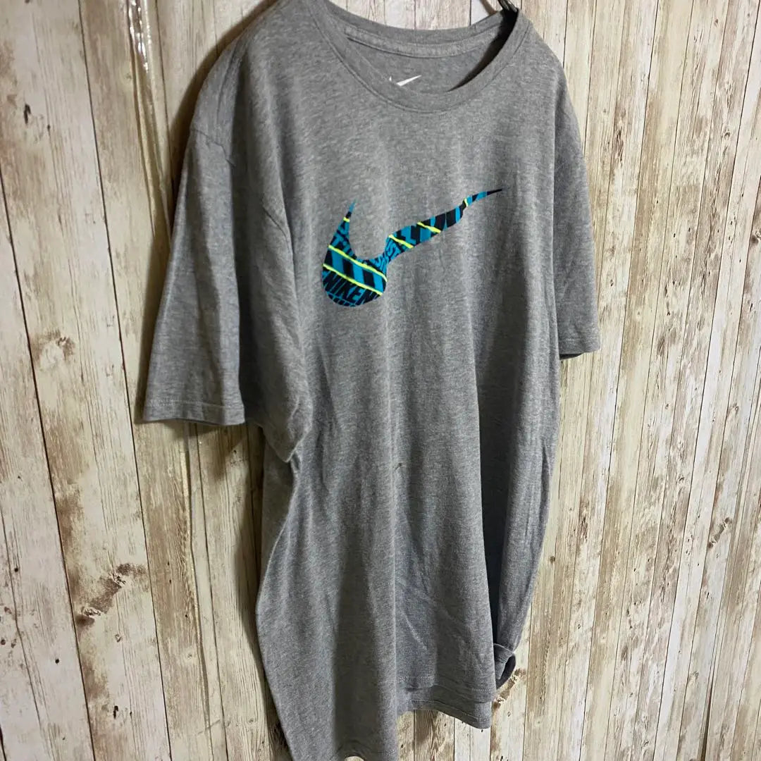 [D26] Nike Nike Big Design Print Logo TEE Gray