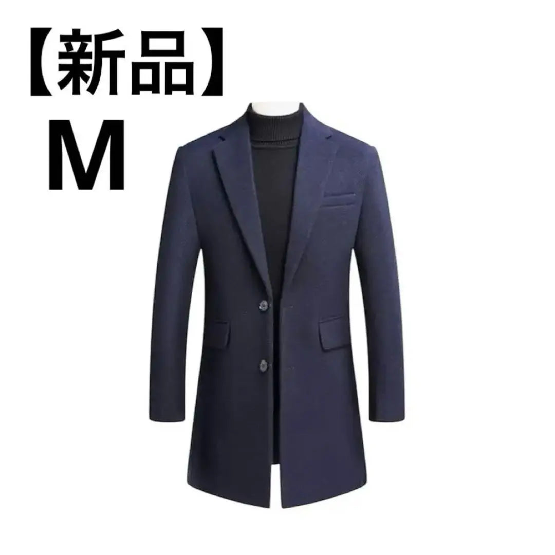 [New] Chester coat, long coat, men's, navy, men's clothing