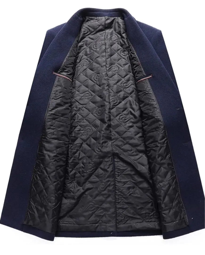 [New] Chester coat, long coat, men's, navy, men's clothing