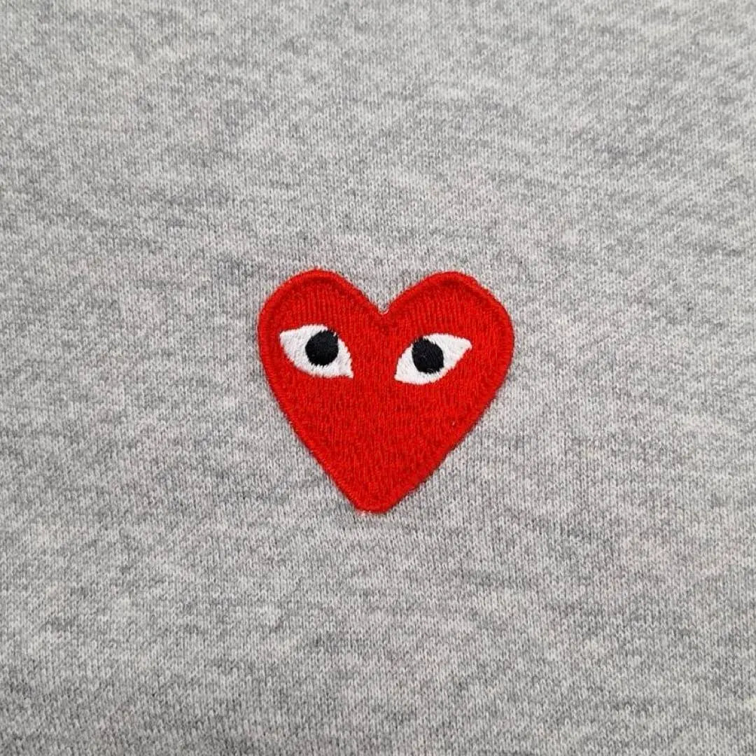 [Raro XL] Sudadera con capucha con logotipo bordado en forma de corazón de Praycom des Garcons gris Difícil de conseguir