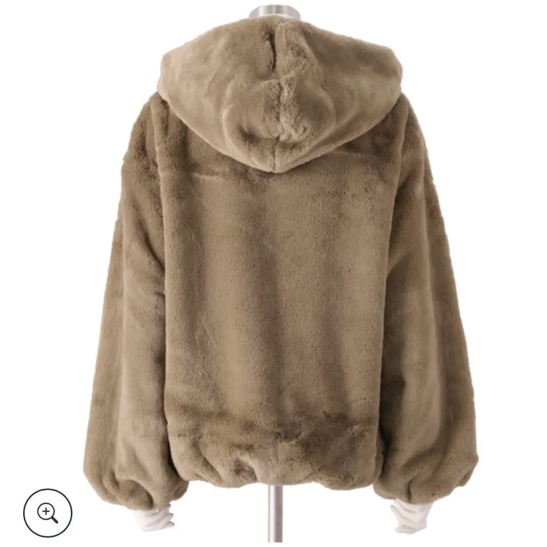 Ancoqueine New Mink Touch Fake Fur Hooded Blouson Fur Hoodie