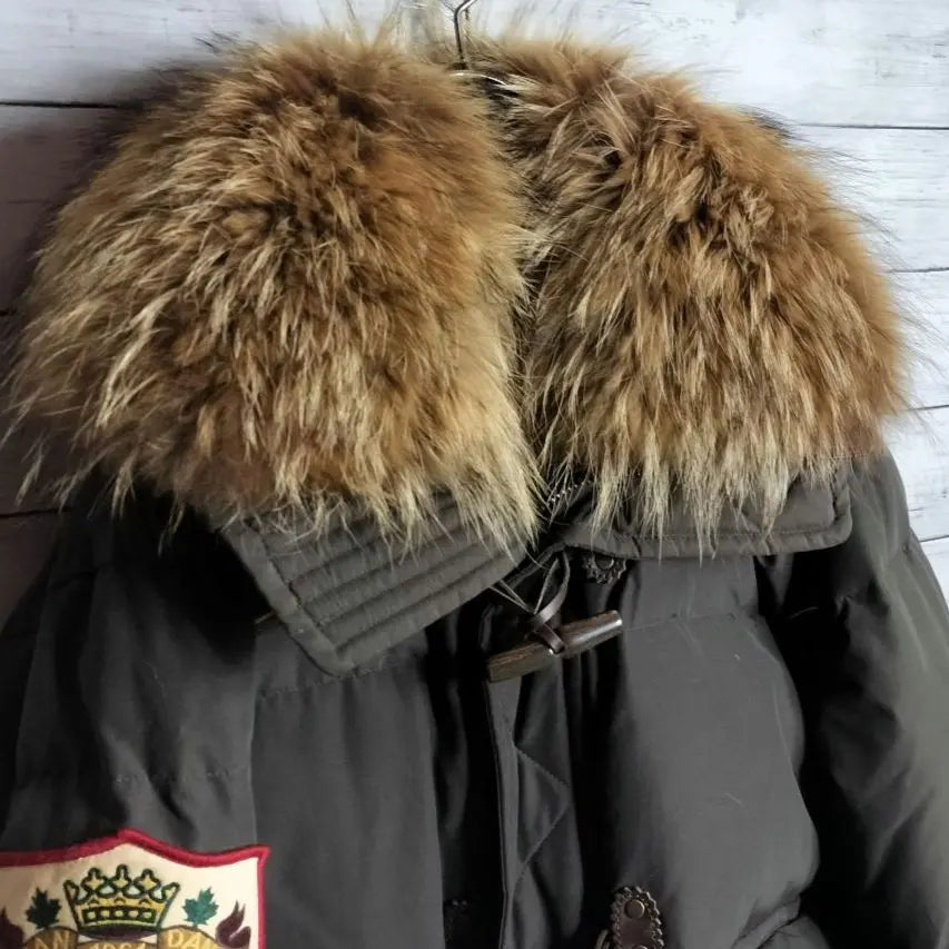 DSQUARED Disk Extra Thick Down Jacket Real Fur Toggle