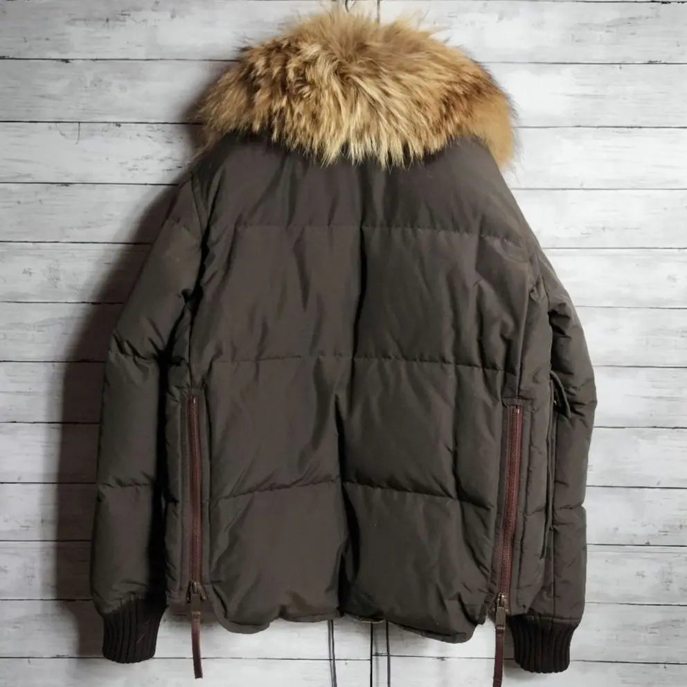 DSQUARED Disk Extra Thick Down Jacket Real Fur Toggle