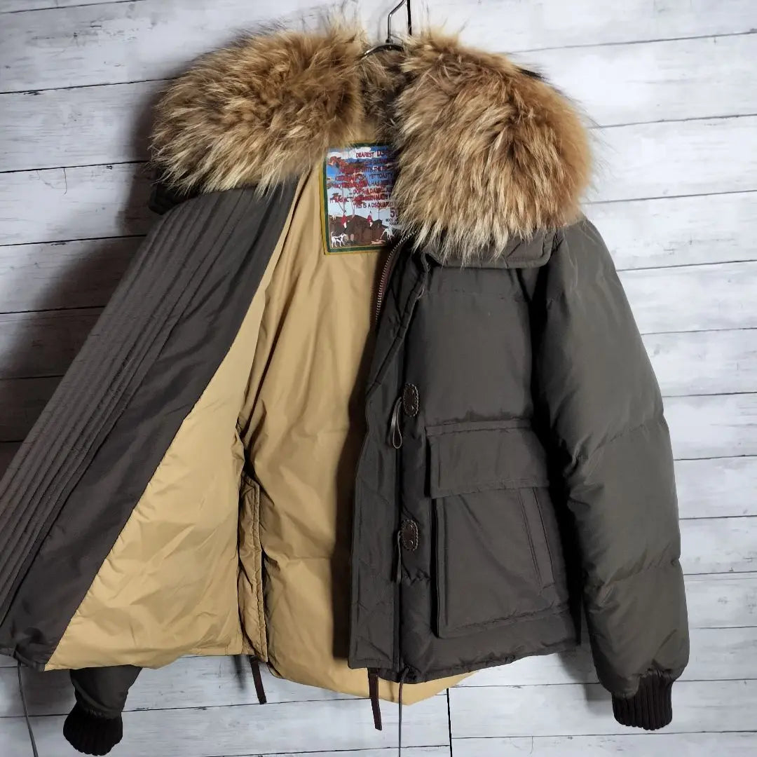 DSQUARED Disk Extra Thick Down Jacket Real Fur Toggle