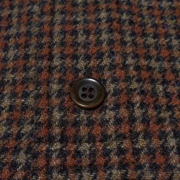 OLD CROW Wool Alpaca Check Shirt Orange XL Tag included | 極美 OLD CROW ウール アルパカ チェックシャツ オレンジXL タグ付属