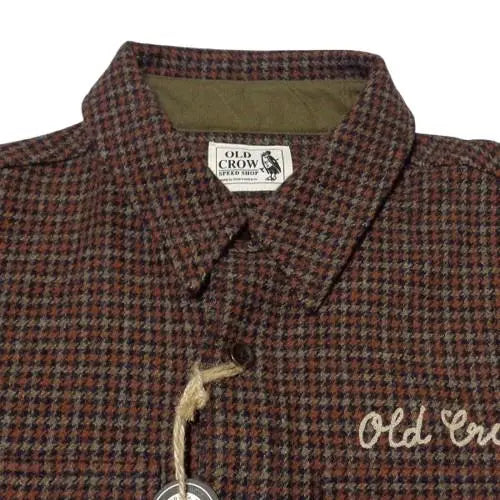 OLD CROW Wool Alpaca Check Shirt Orange XL Tag included | 極美 OLD CROW ウール アルパカ チェックシャツ オレンジXL タグ付属