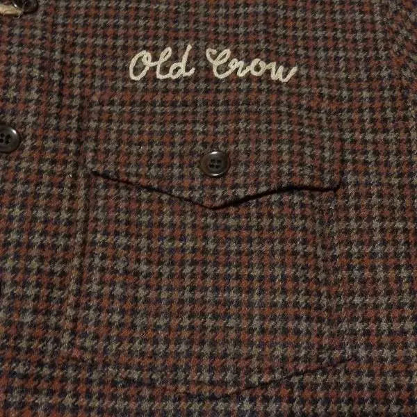 OLD CROW Wool Alpaca Check Shirt Orange XL Tag included | 極美 OLD CROW ウール アルパカ チェックシャツ オレンジXL タグ付属