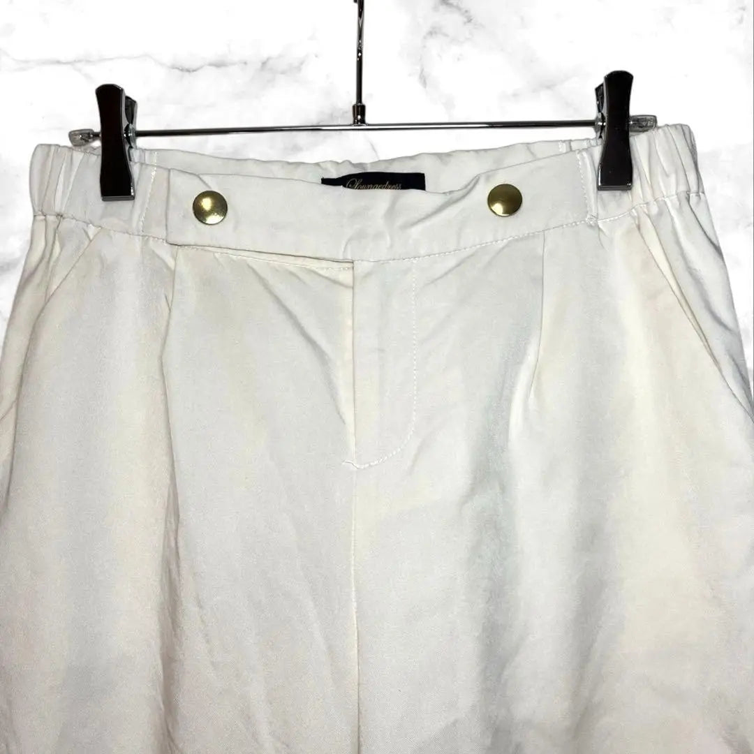 ✨ Good condition✨ Lounge dress [1] Twisted hem pants, sharp casual, simple, white