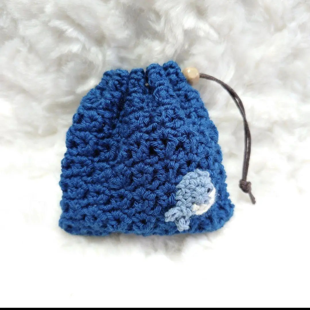 17. Whale hand-knitted drawstring bag...Accessory holder