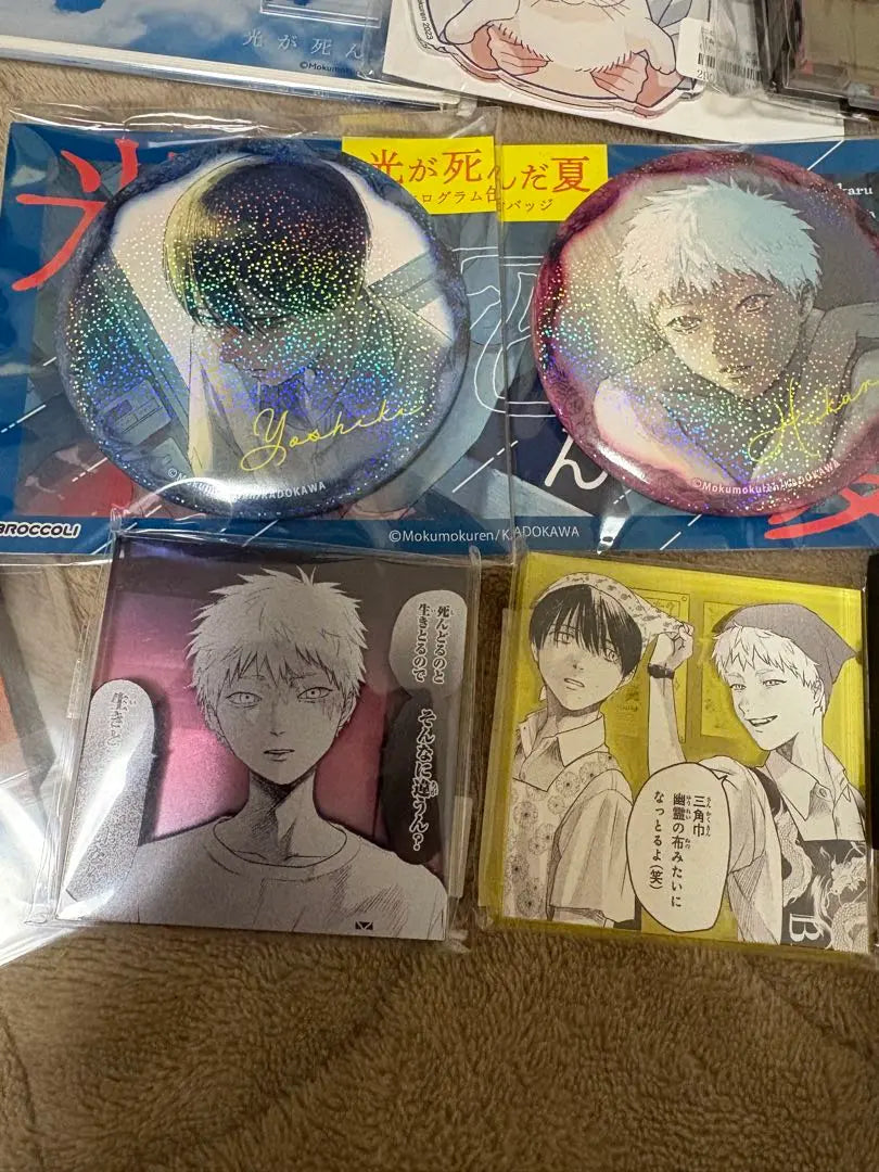 Mokumoku Ren Light Dead Summer Can Badge Acrylic Stand Yoshiki Limited Point | モクモクれん　光が死んだ夏　缶バッジ　アクリルスタンド　よしき　限定　ポイント