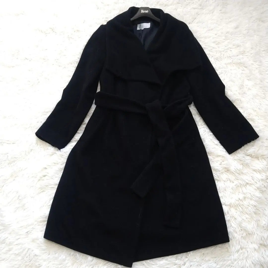 M-PREMIER Long coat Belt Actress collar A-line