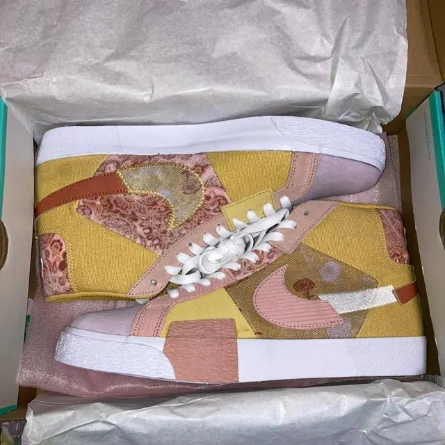 SB Zoom Blazer MID Pink Brown White 28cm Boxed