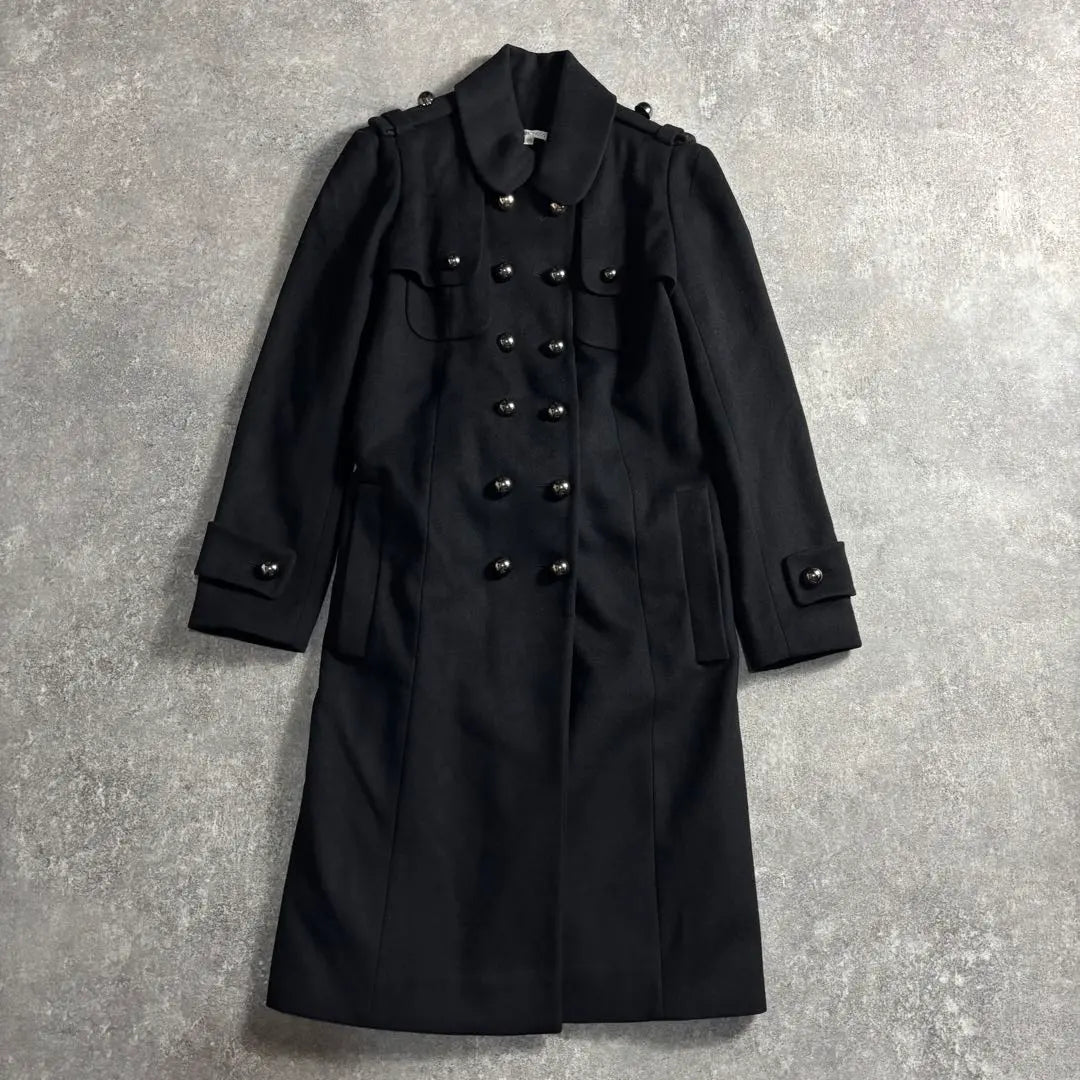 Y2K Grunge Long Coat Double Harajuku Loli Heisei Gal Virgin Wool