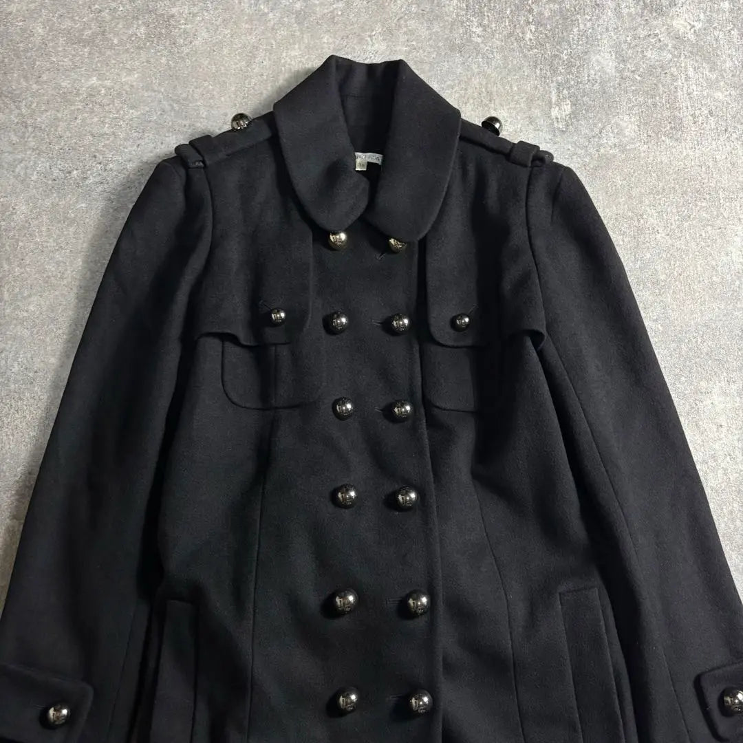 Y2K Grunge Long Coat Double Harajuku Loli Heisei Gal Virgin Wool