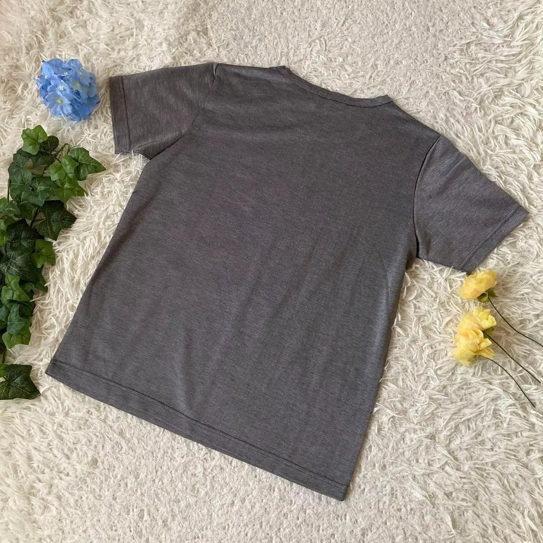 New unused Mariclail Forum Short Sleeve T -shirt Gray logo embroidery Made in Japan M | 新品未使用　マリクレールフォーラム　半袖Tシャツ　グレー　ロゴ刺繍　日本製　M