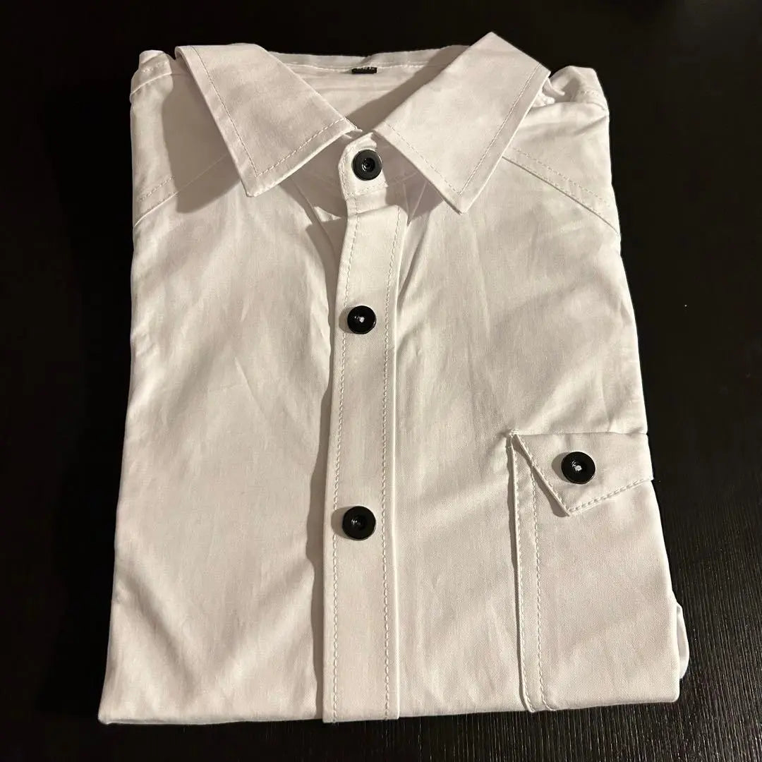 ⭐Somethings⭐Men's Shirt Long Sleeve Casual White Plain L