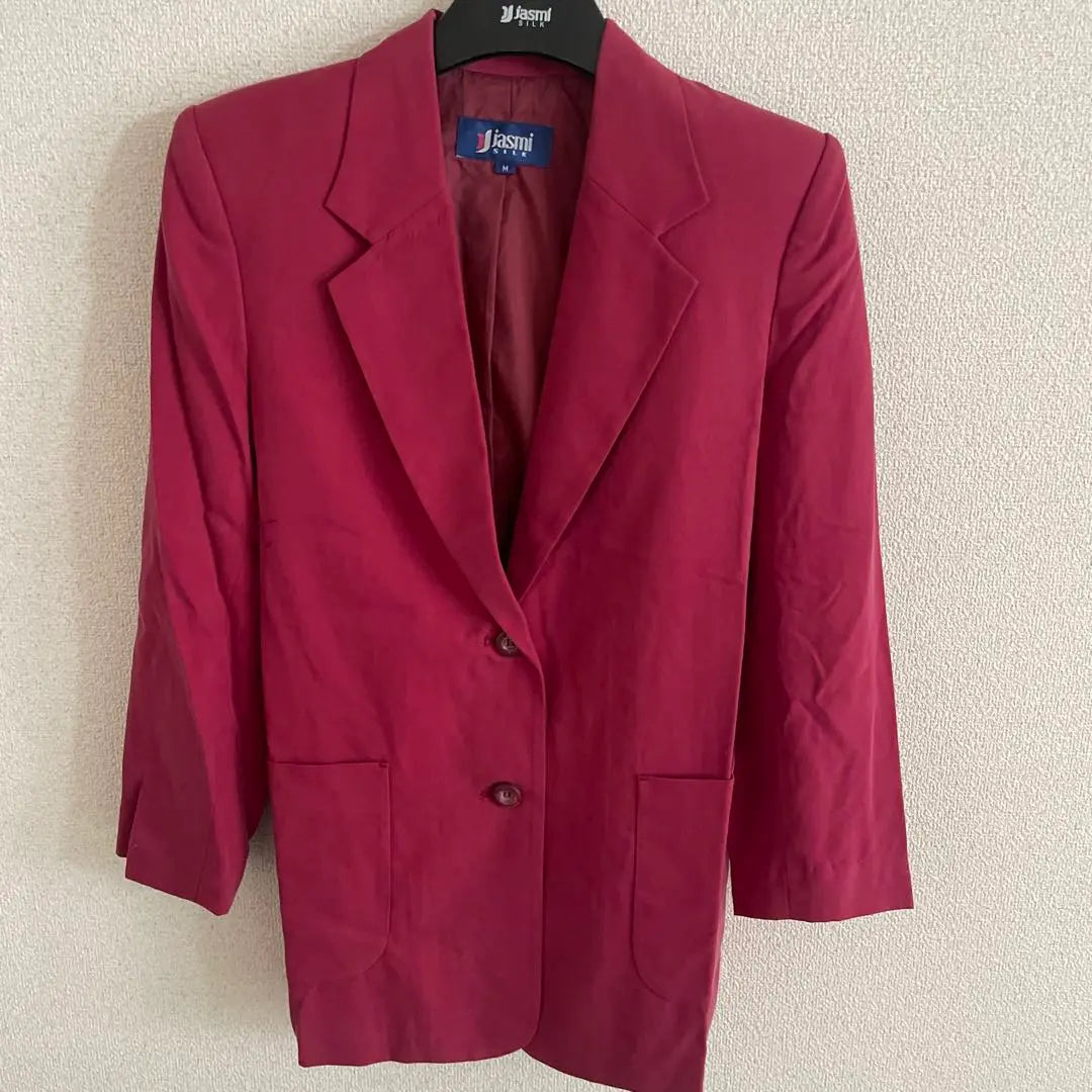 jasmi silk 100% jacket size M red long sleeves new