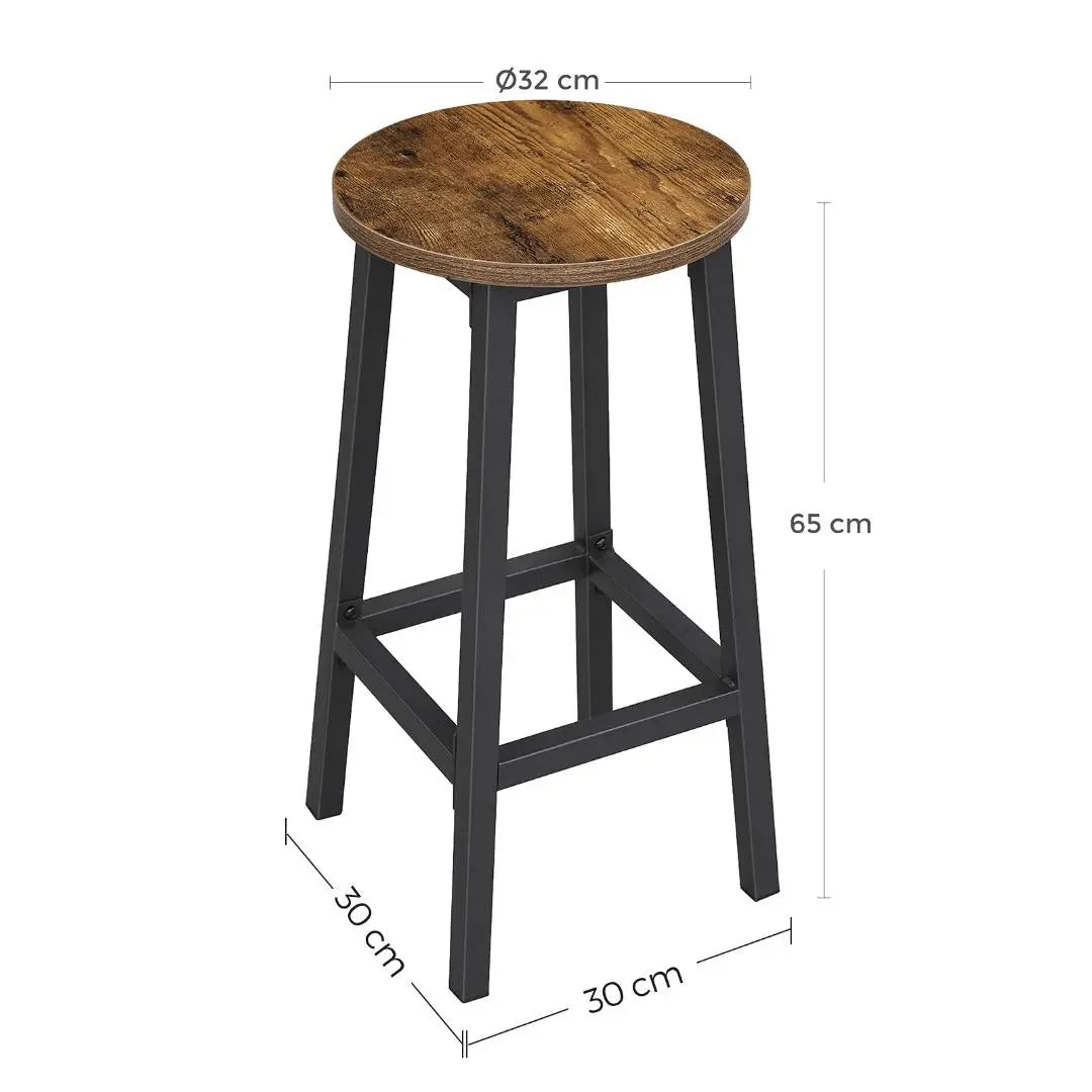 Wood-grain stylish counter stool 2 chairs