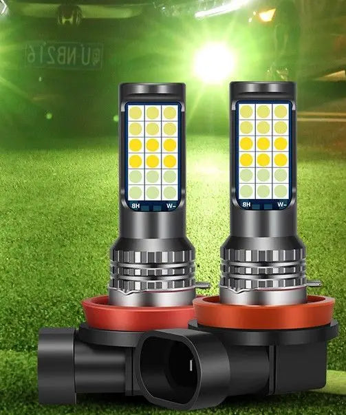 Lámpara antiniebla LED h8 h11 compatible con inspección de vehículos lámpara antiniebla explosiva cambio de 3 colores explosiva