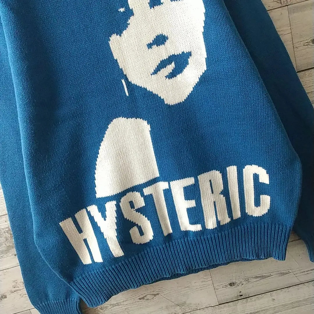 Super rare model ☆ Hysteric Glamor Full-face Hiss Girl Low Gauge Knit L equivalent