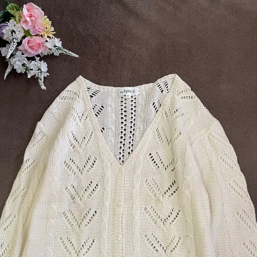 ✨ Extreme item ✨ Mac Barrin Spring Cardigan V neck lace knitting No. 9