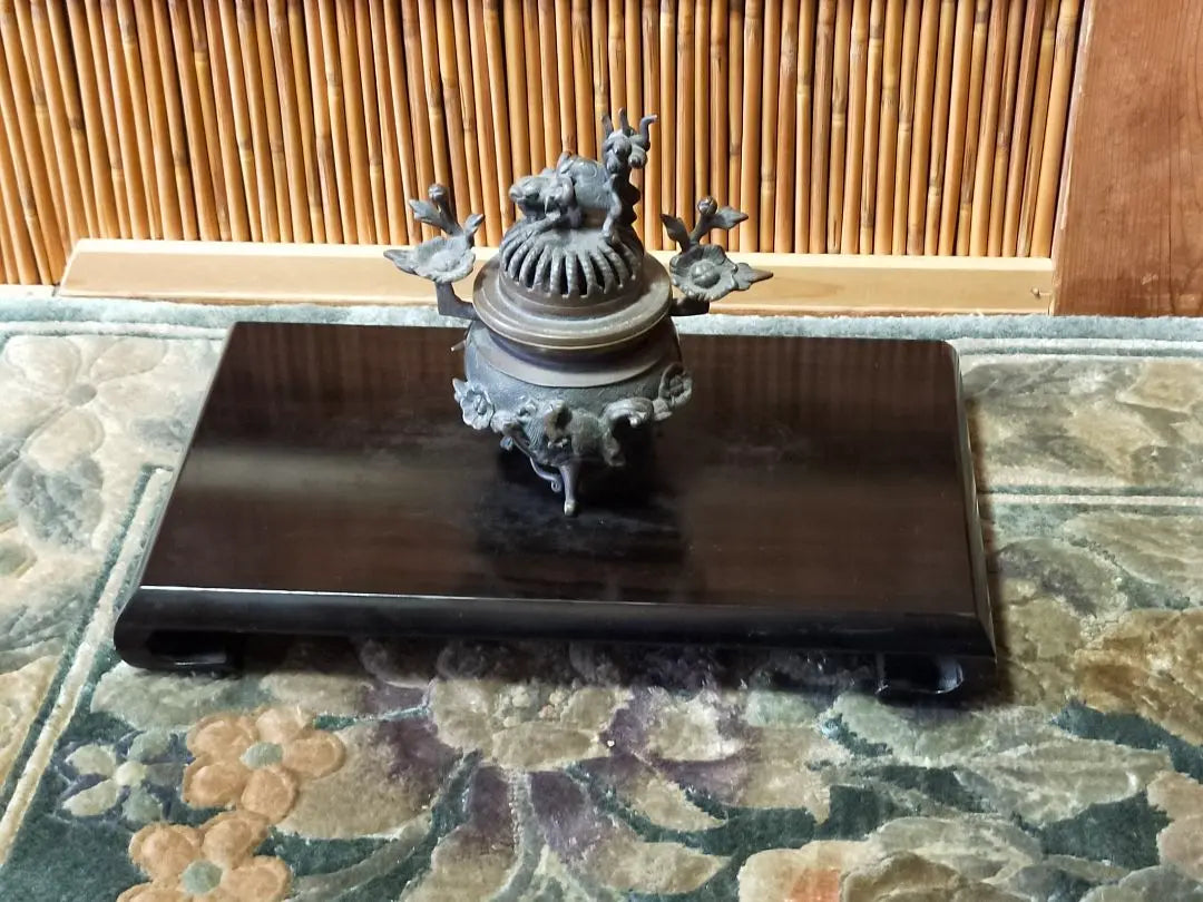 ♥Red sandalwood, incense stove, flower table, display table, potted plant table, black sandalwood, antique, antique, China, leto ロ