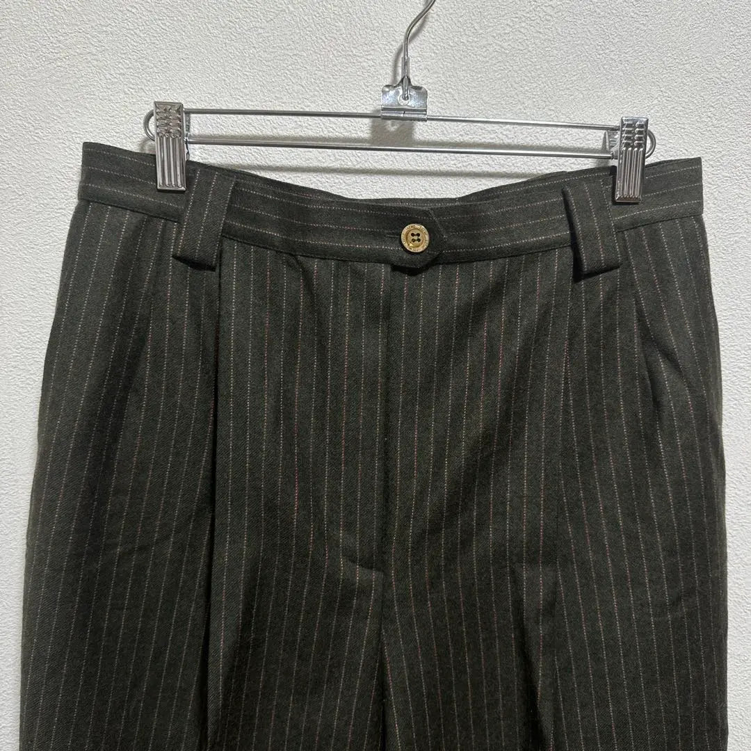 《LOEWE》 LOEWE (44) Pantalón 100% lana rayas verde