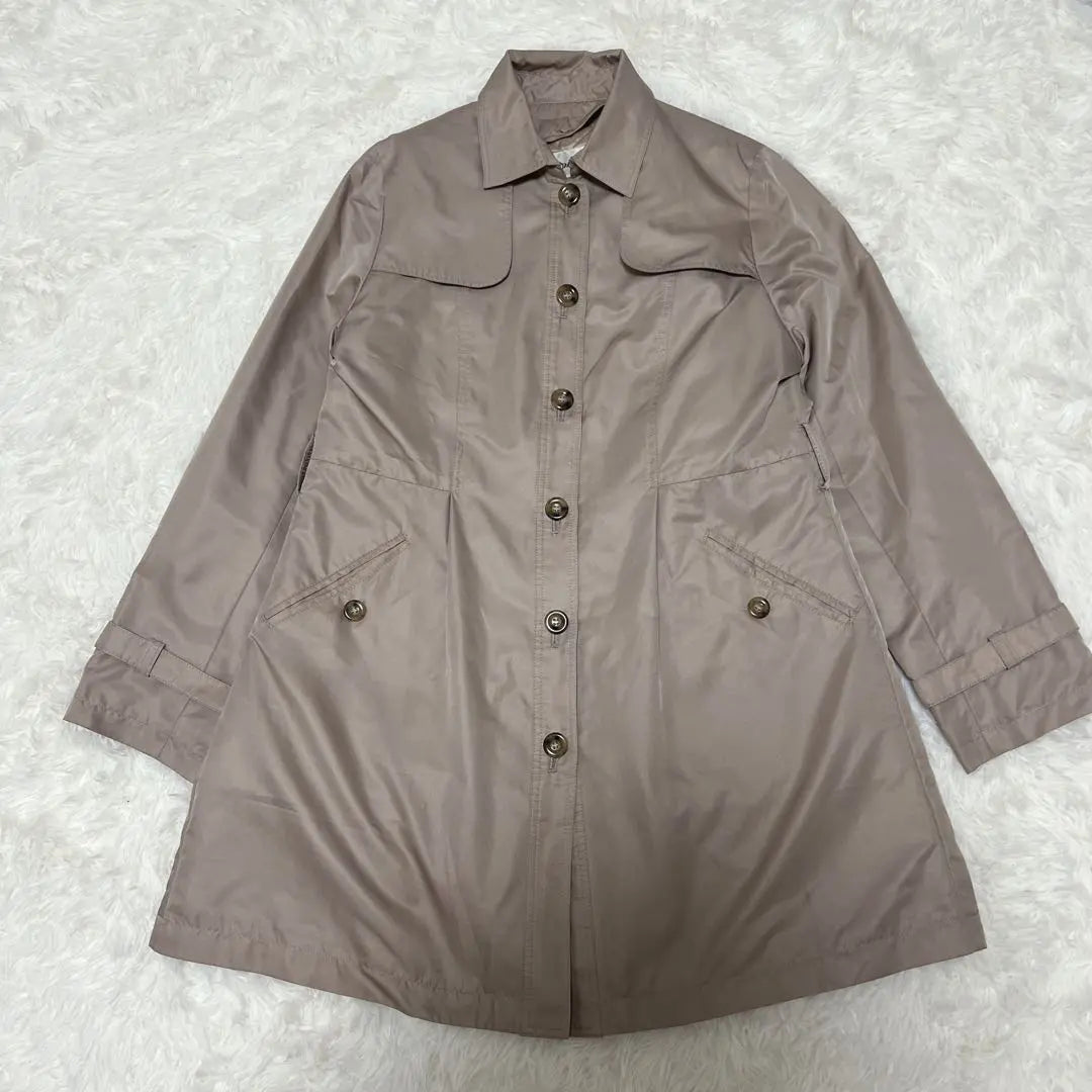 moka junior trench coat beige ribbon