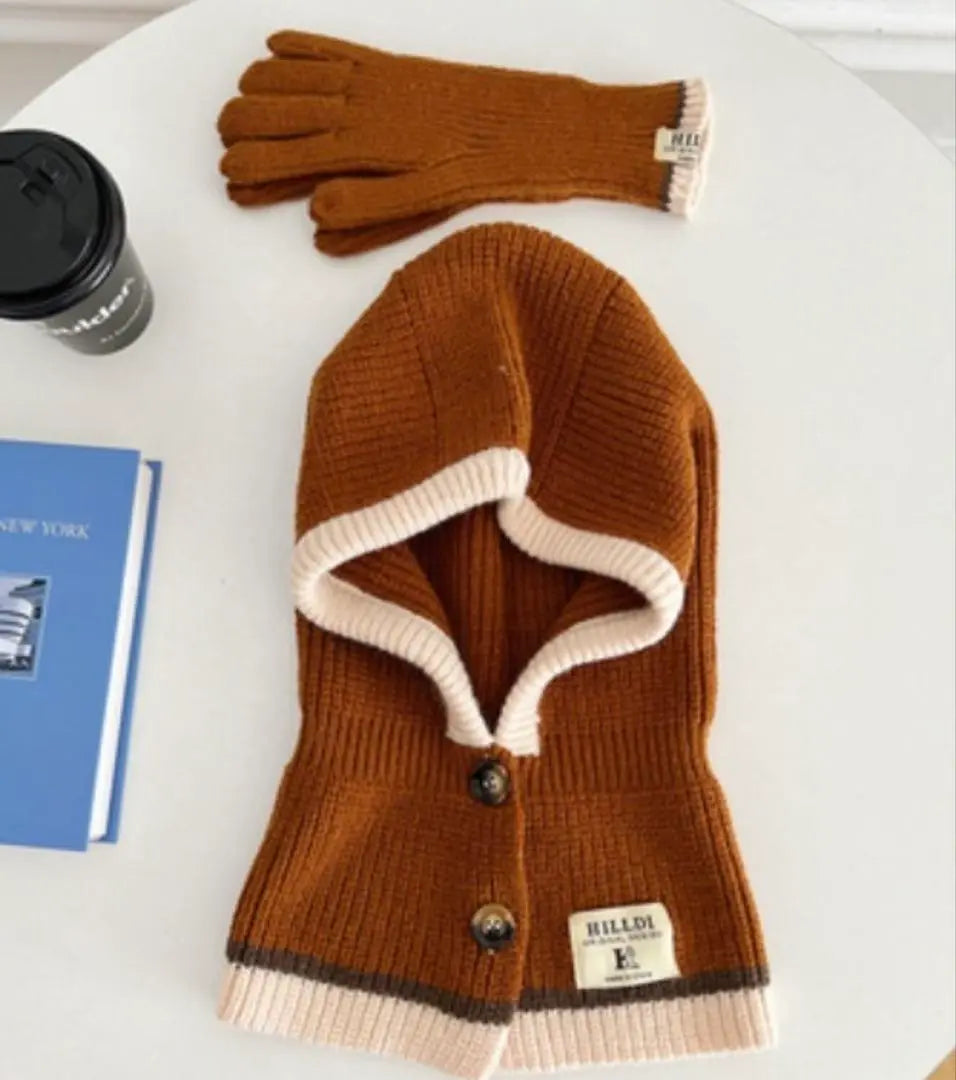 New REBALANCE Balaclava Glove Set Brown