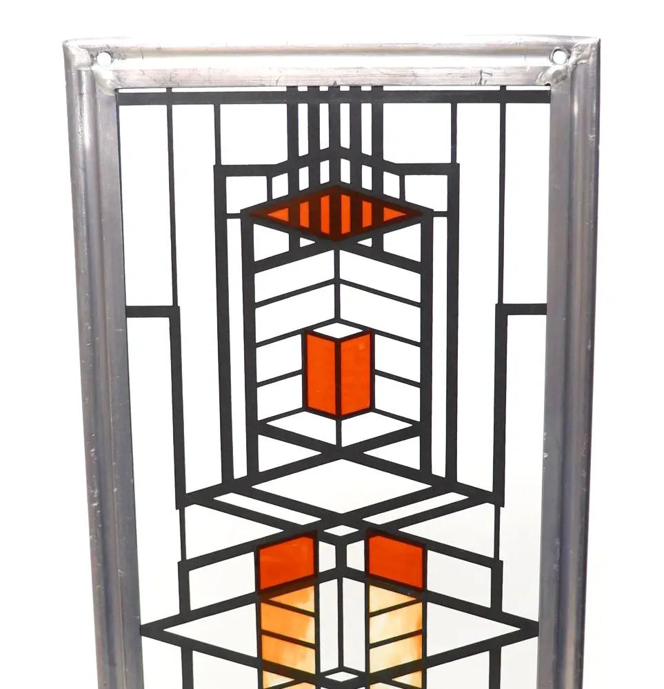 Frank Lloyd Wright Foundation Vintage Stained Glass Vertical Lobby House