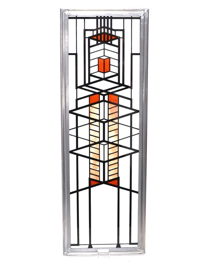 Casa con vestíbulo vertical con vidrieras antiguas de la Fundación Frank Lloyd Wright