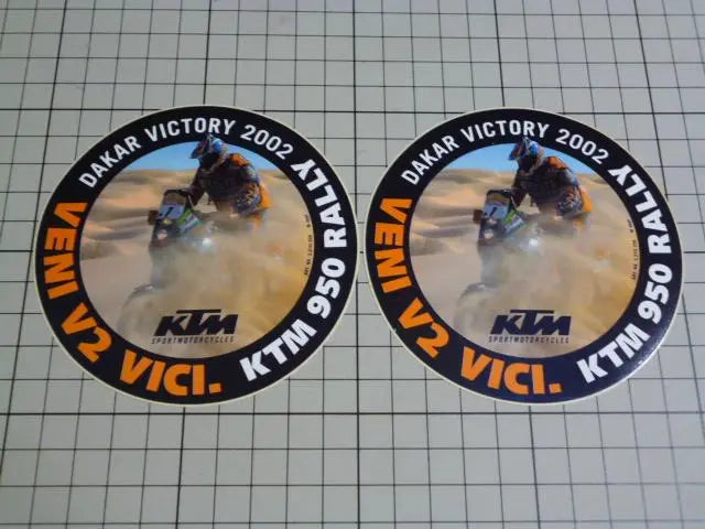 Authentic KTM950 RALLY Dakar Rally stickers 2 pieces from the time