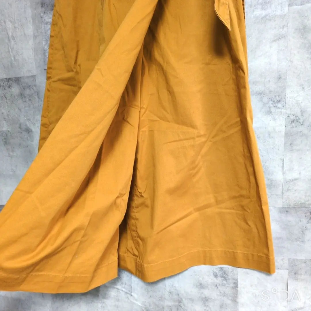 [Uniqlo] High Waist Lace Midscant Mustard Wide Pants Elastic Back