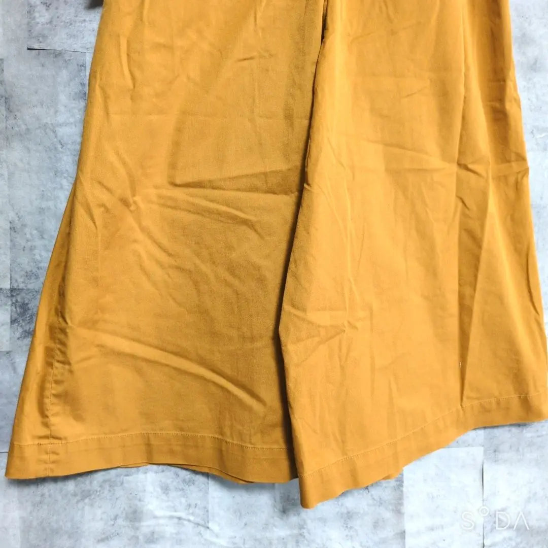 [Uniqlo] High Waist Lace Midscant Mustard Wide Pants Elastic Back