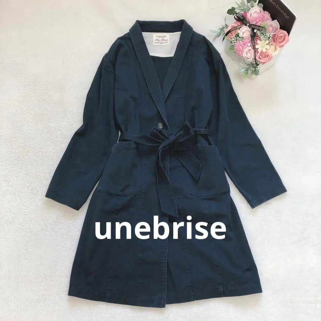 Long coat 100% cotton waist ribbon women's outerwear simple F