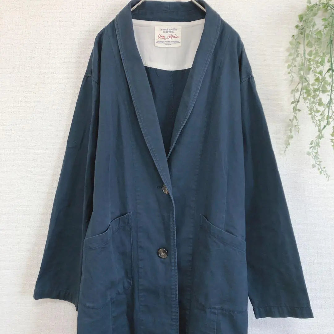 Long coat 100% cotton waist ribbon women's outerwear simple F