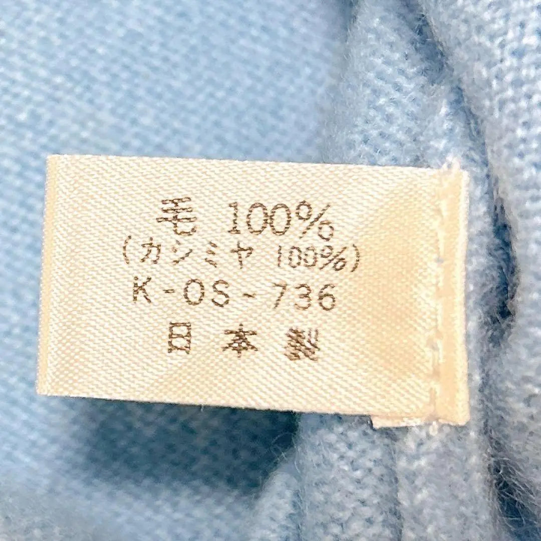 3780 ◆ Mitsukoshi (L) Cuello redondo Manga corta Kashimiya 100% hecho en Japón | 3780◆三越(L)クルーネック 半袖ニット カシミヤ100% 日本製