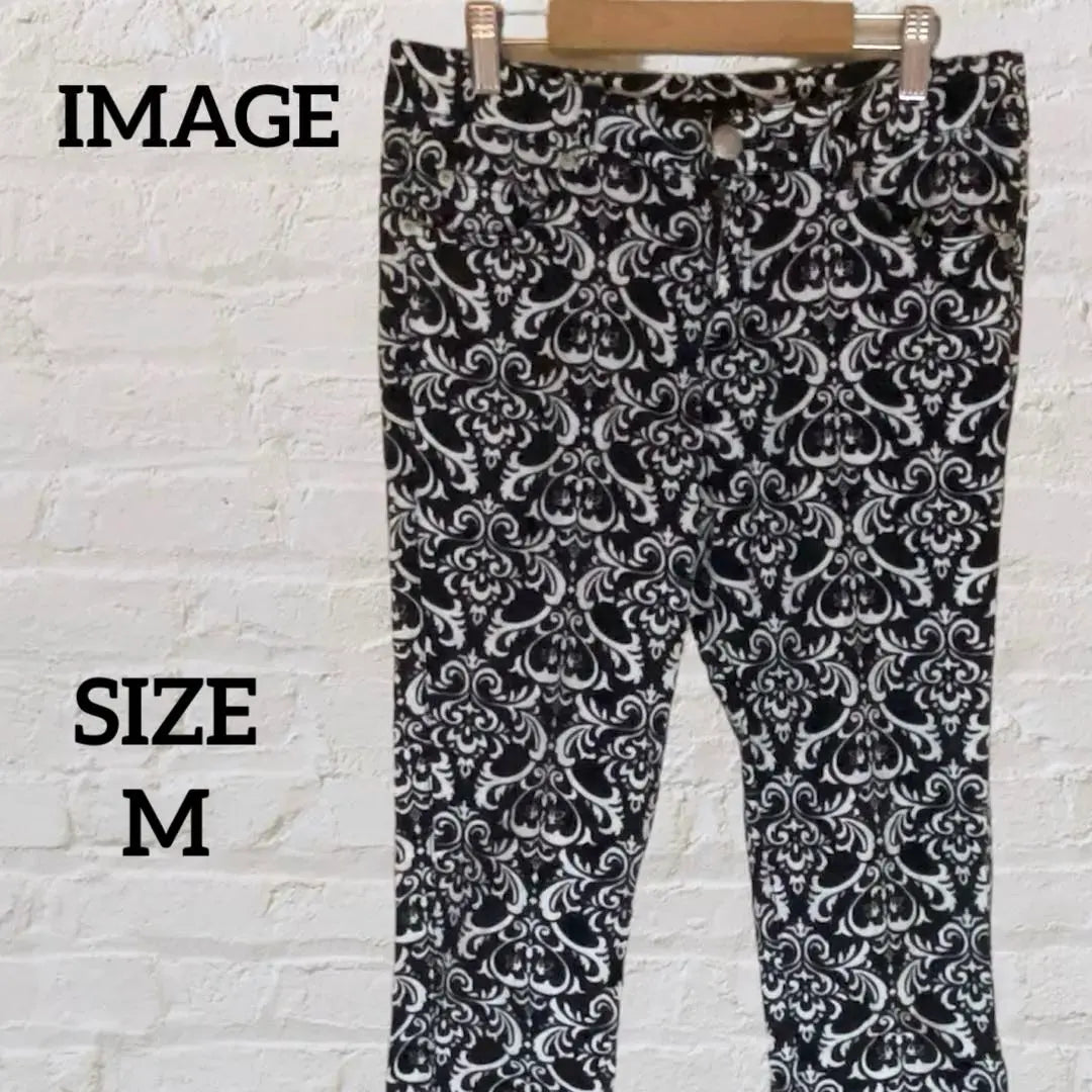 IMAGE Casual Pants Stretch Material All-over Pattern Unique