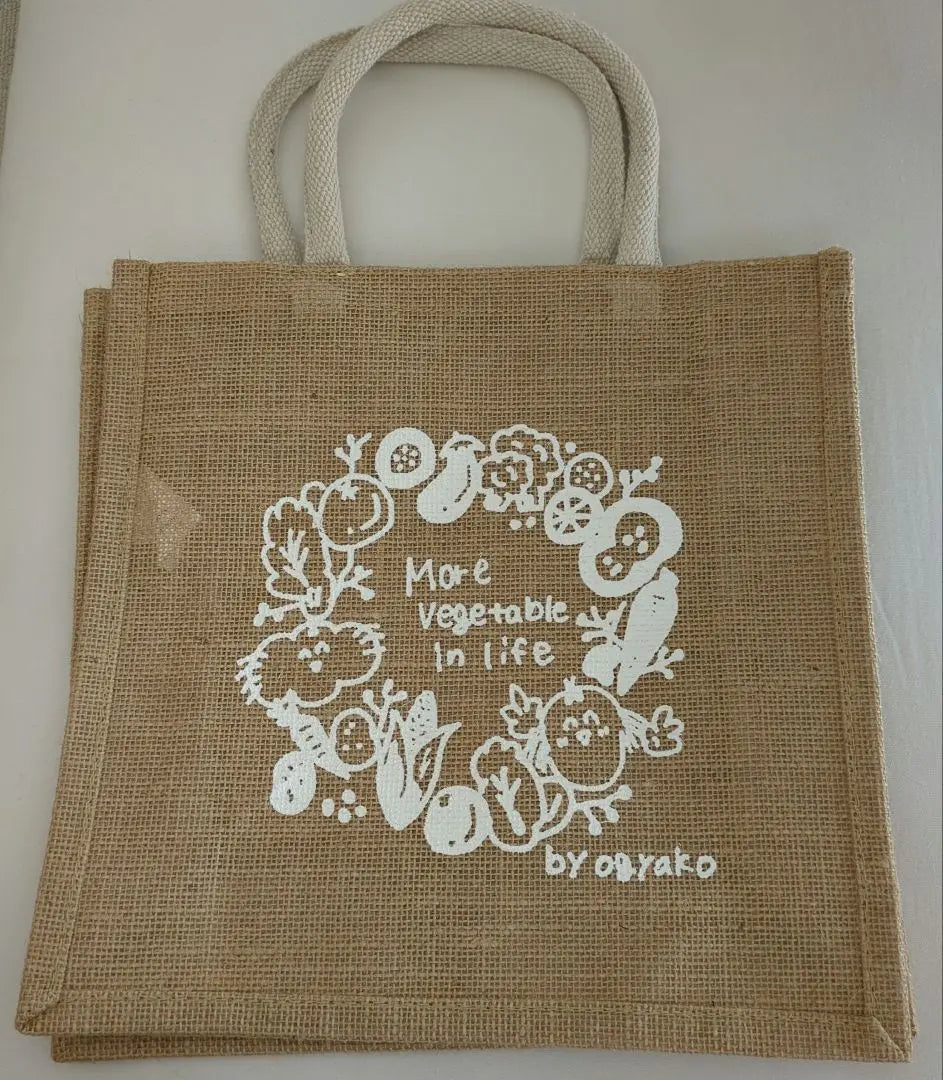 A set of 3 pieces of Oghako collaboration jute bag and seals (vegetables are Motto, etc.)