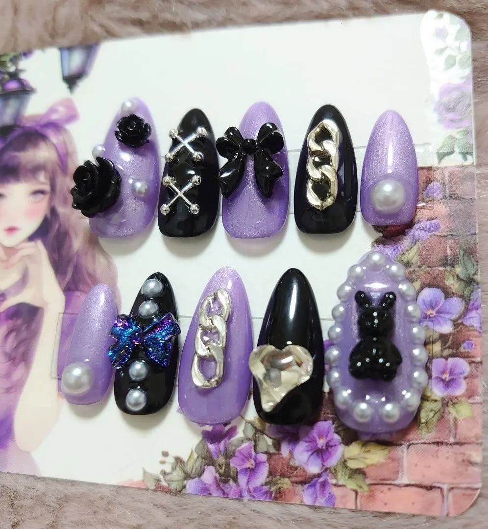 [Immediate purchase available ◎] Nail tips, landmine-based nails, mass-produced nails, subculture nails, stove