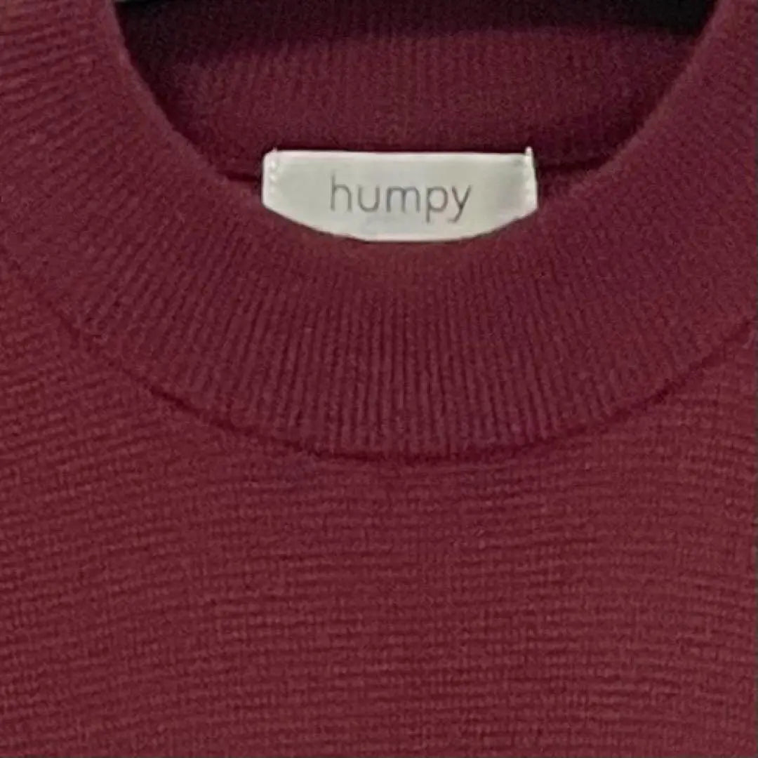 Humpy Women's Long Sleeve Knit Sweater High Neck Wine Red S