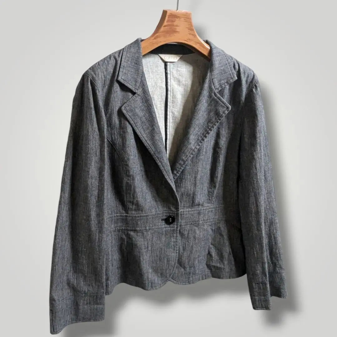 [11] Cordia One -button Long Sleeve Tailored Jacket Cotton Cotton hemp linen