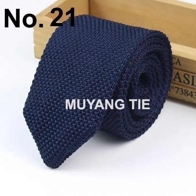 Corbata clásica de punto liso para hombre de 1 pieza Navy Navy Tie Business Limited