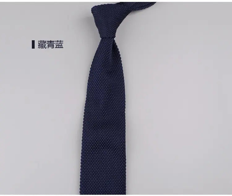 Corbata clásica de punto liso para hombre de 1 pieza Navy Navy Tie Business Limited