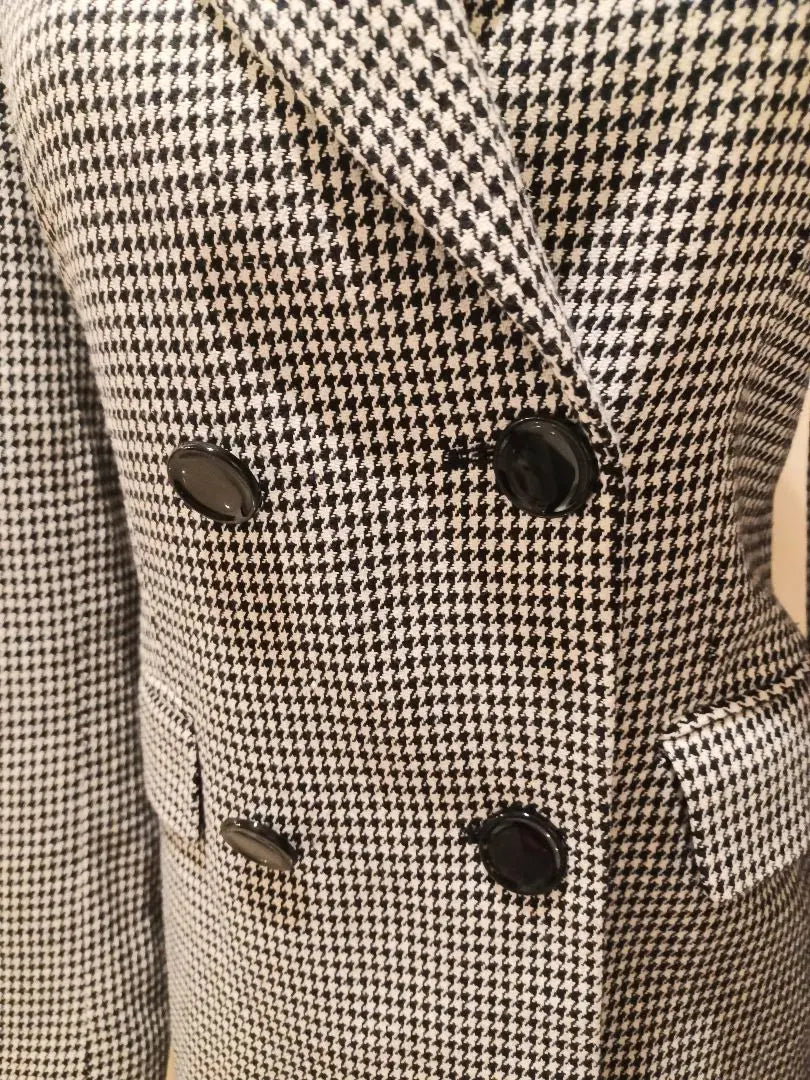 ZARA XS Double Breasted Check Jacket