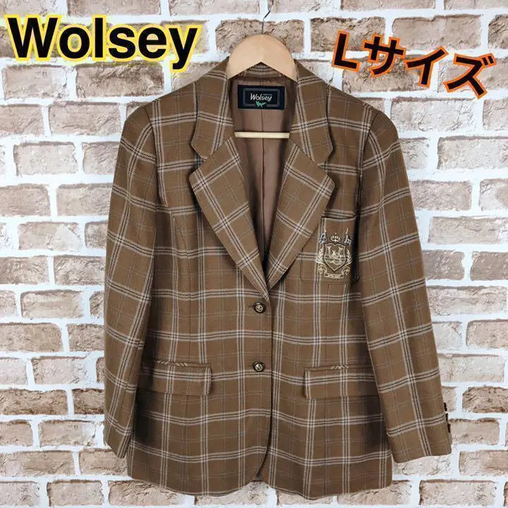 [Only one point] WOLSEY tailored jacket check blazer formal