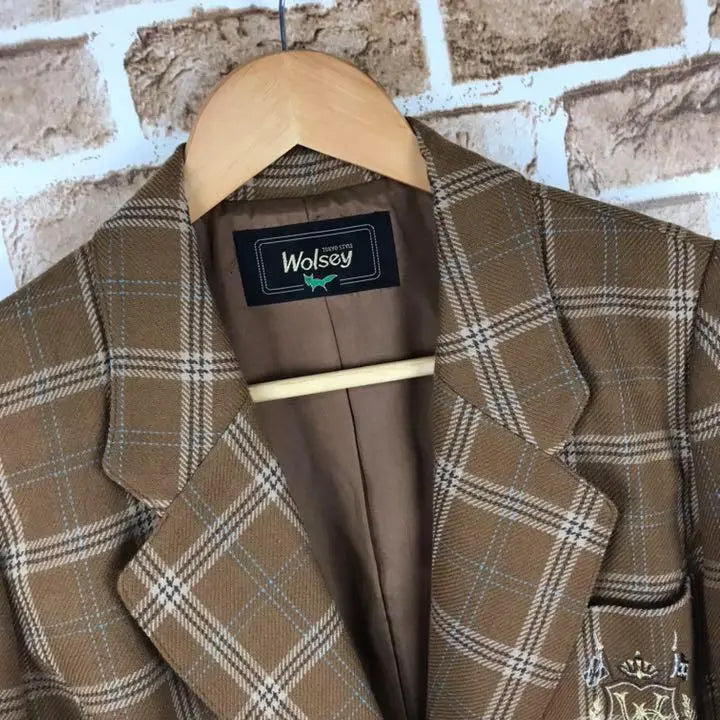 [Only one point] WOLSEY tailored jacket check blazer formal