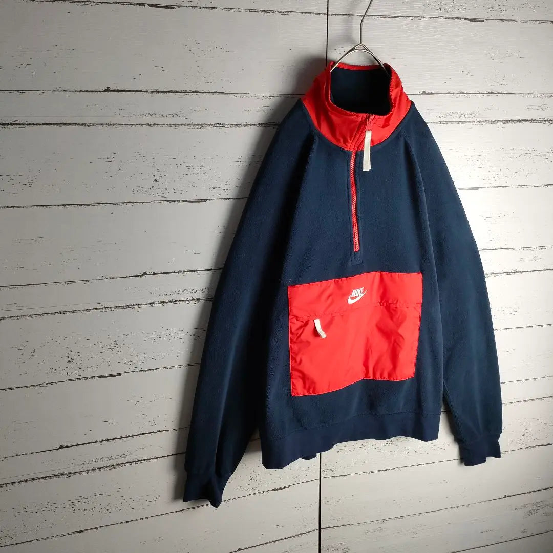 [Artículo agotado] Sudadera Nike ☆Media cremallera ☆Lavado pequeño ☆Bordado ☆S